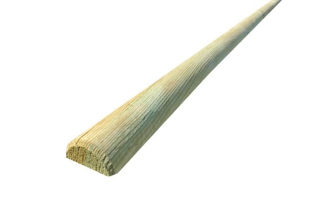 Dřevěná půlkulatina, průměr 50 mm, délka 3000 mm, Severská borovice, impregnovaná, zelená